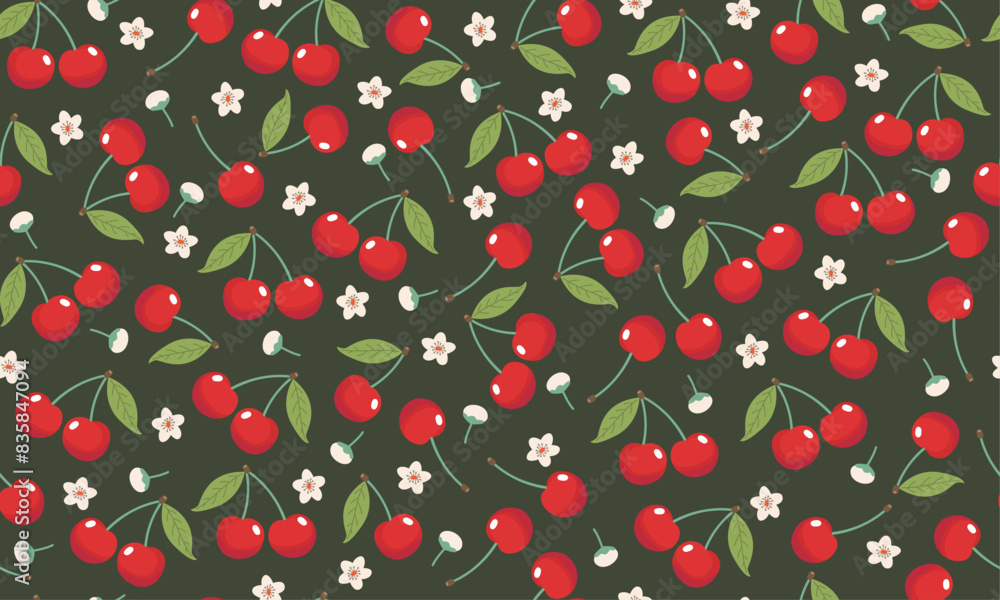 a sweet red cherry pattern a sweet red cherry pattern