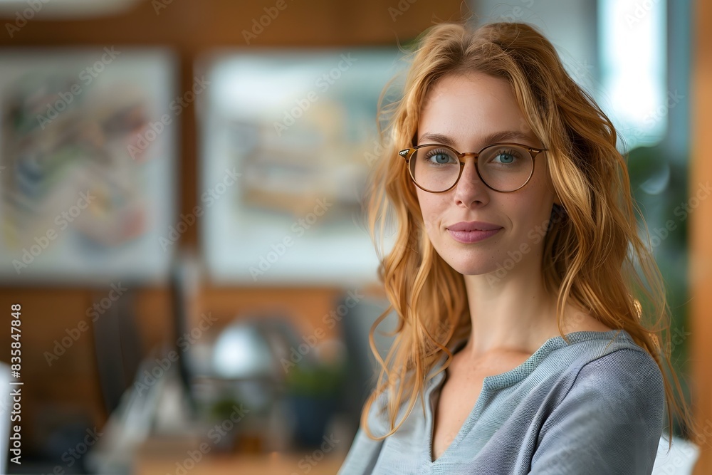 Portrait of a young woman with glasses Portrait of a young woman with glasses