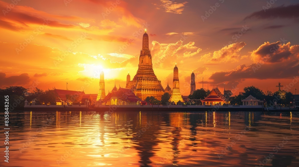 Obraz premium Wat Arun temple in Bangkok, Thailand