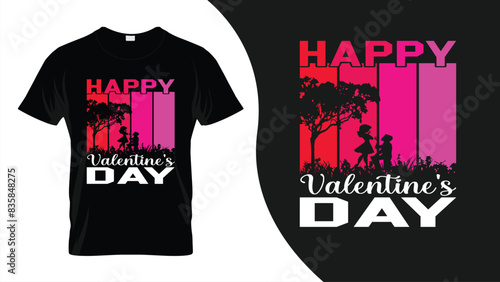 Valentine day T-shirt design concept photo