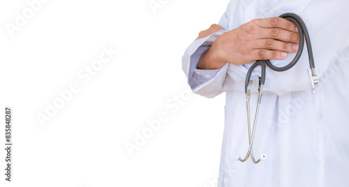 Doctor concept and medical stethoscope white background