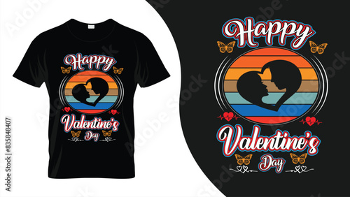 Valentine day T-shirt design concept photo