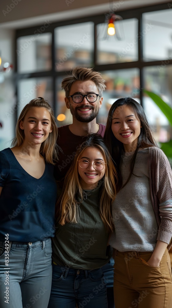 portrait of a group of young people smiling portrait of a group of young people smiling