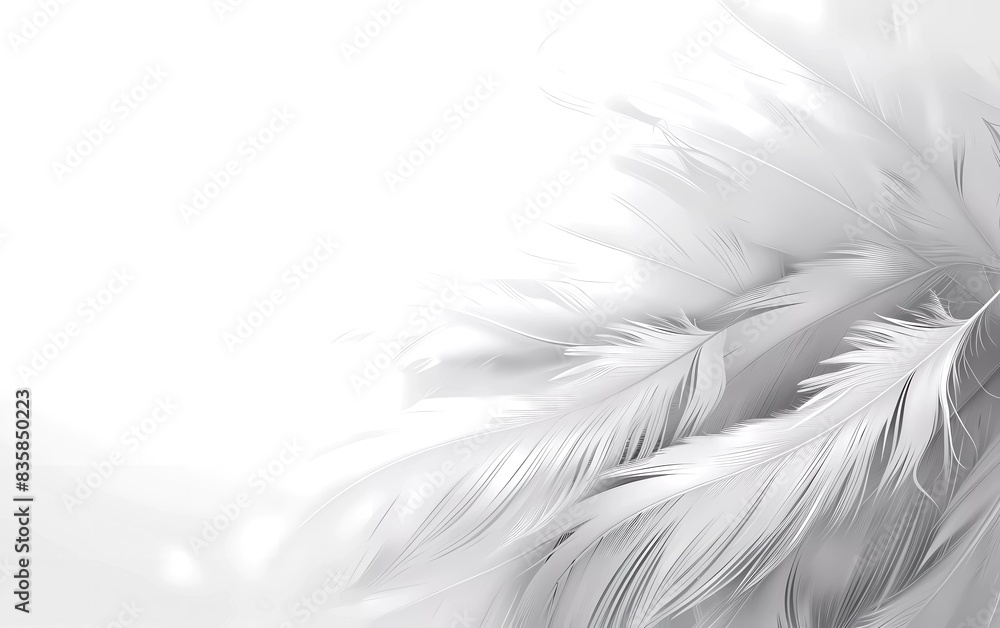 White feather background. Abstract dynamic composition. Vector feather illustration White feather background. Abstract dynamic composition. Vector feather illustration