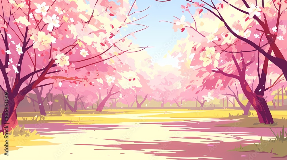 Naklejka premium flat vector illustration of an city park activity, beauty and tranquility, high resolution