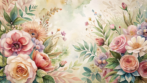 Beautiful floral watercolor background