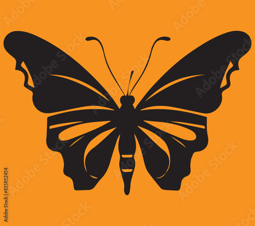 a vector logo design of a poisonous butterfly of pollution, minimalistic and simplistic eps