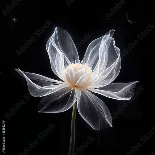 Ethereal Bloom: Tulle Petal Dreams in the Starlit Void