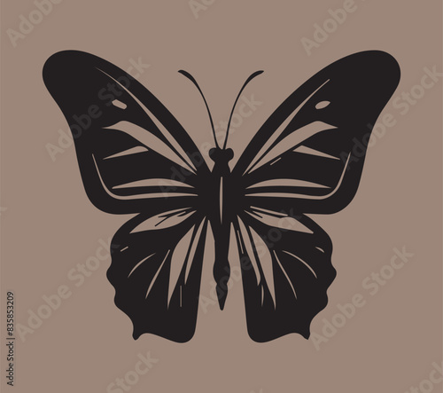 a vector logo design of a poisonous butterfly of pollution, minimalistic and simplistic eps