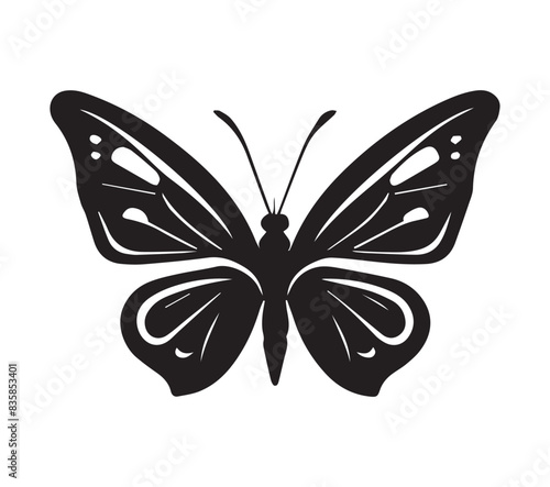 a vector logo design of a poisonous butterfly of pollution, minimalistic and simplistic eps
