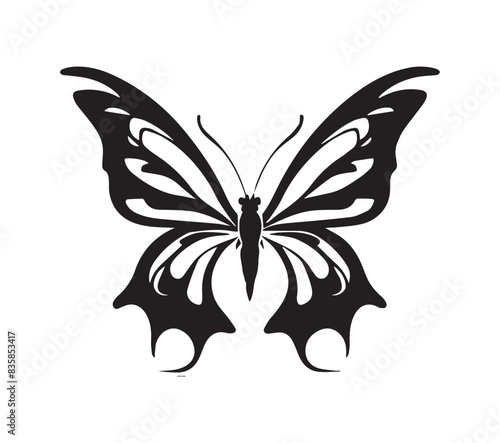 a vector logo design of a poisonous butterfly of pollution, minimalistic and simplistic eps