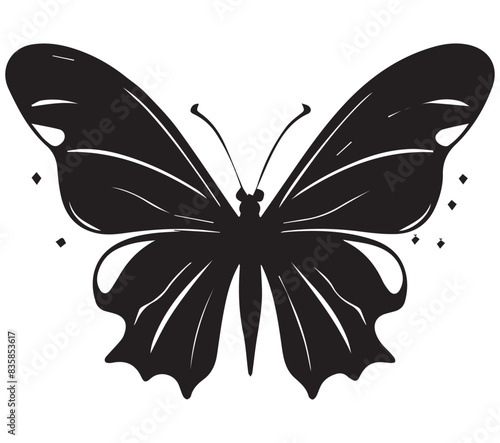 a vector logo design of a poisonous butterfly of pollution, minimalistic and simplistic eps