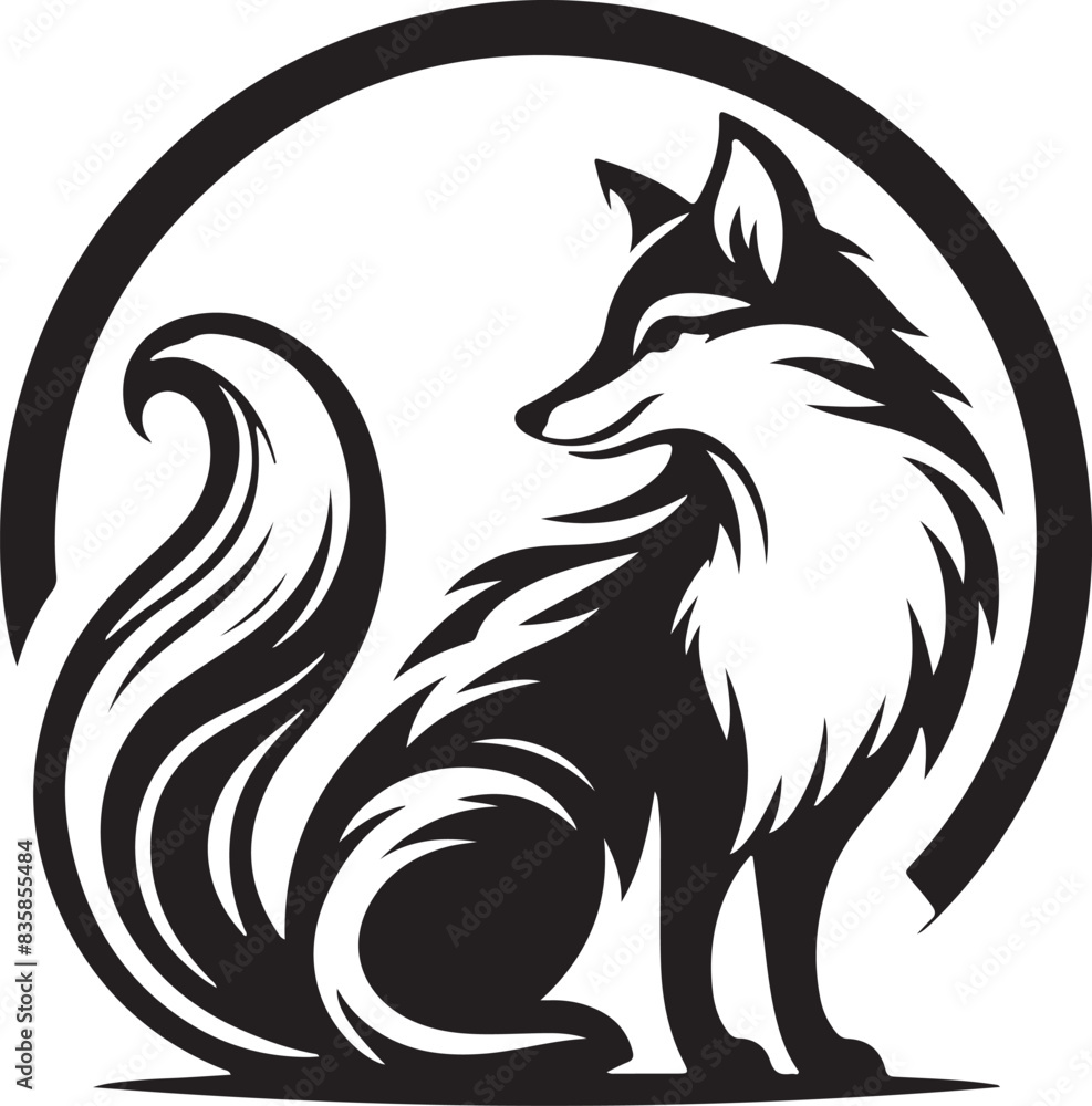 fox cartoon silhouette white background fox cartoon silhouette white background