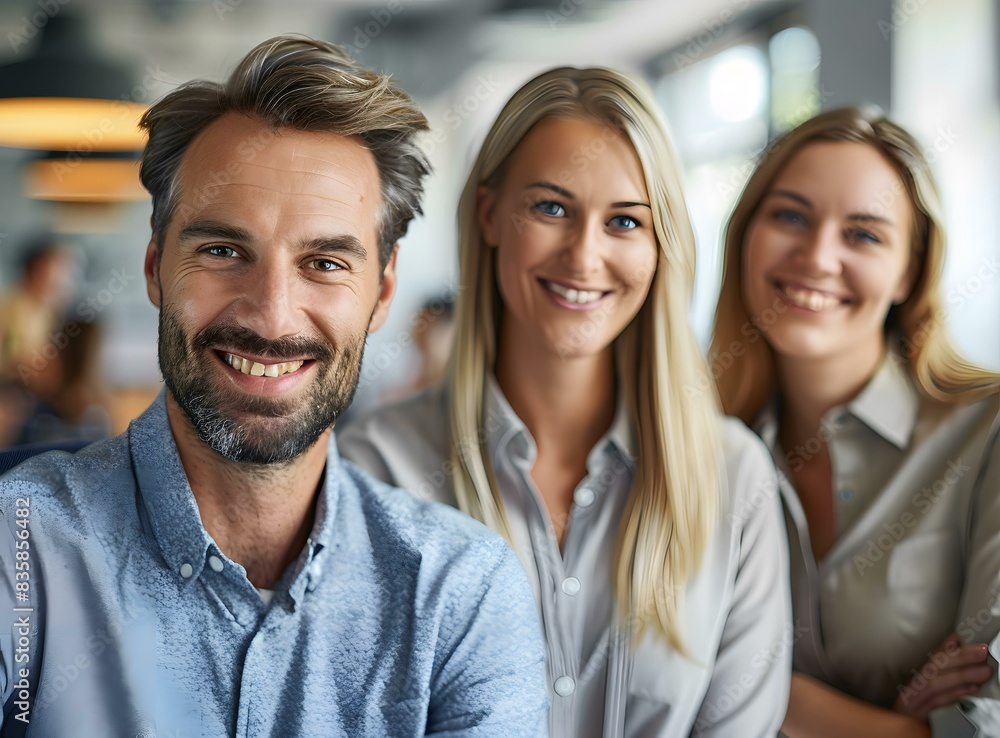 Portrait of three smiling business professionals