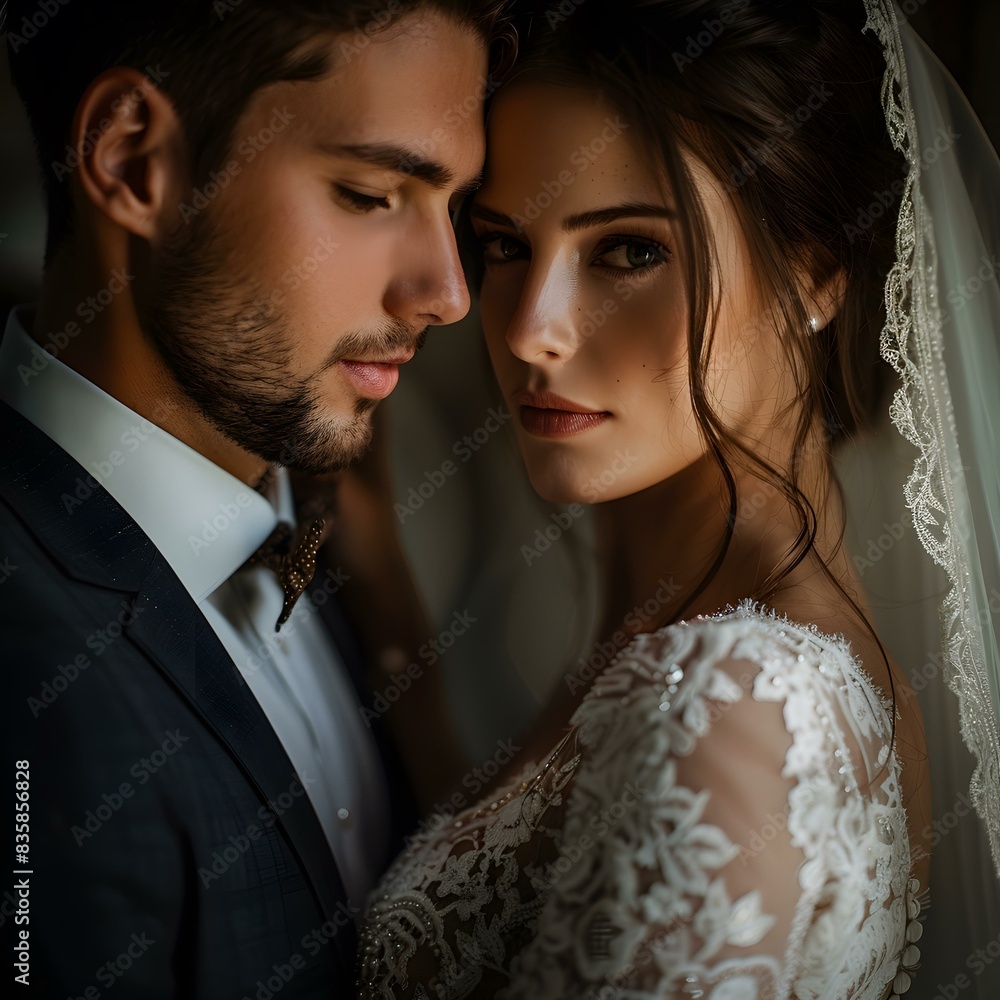 A beautiful bride and groom on their wedding day A beautiful bride and groom on their wedding day