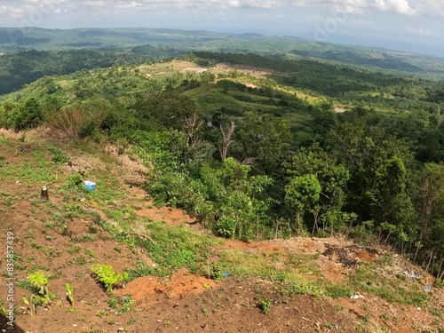 The peak of a mountain
