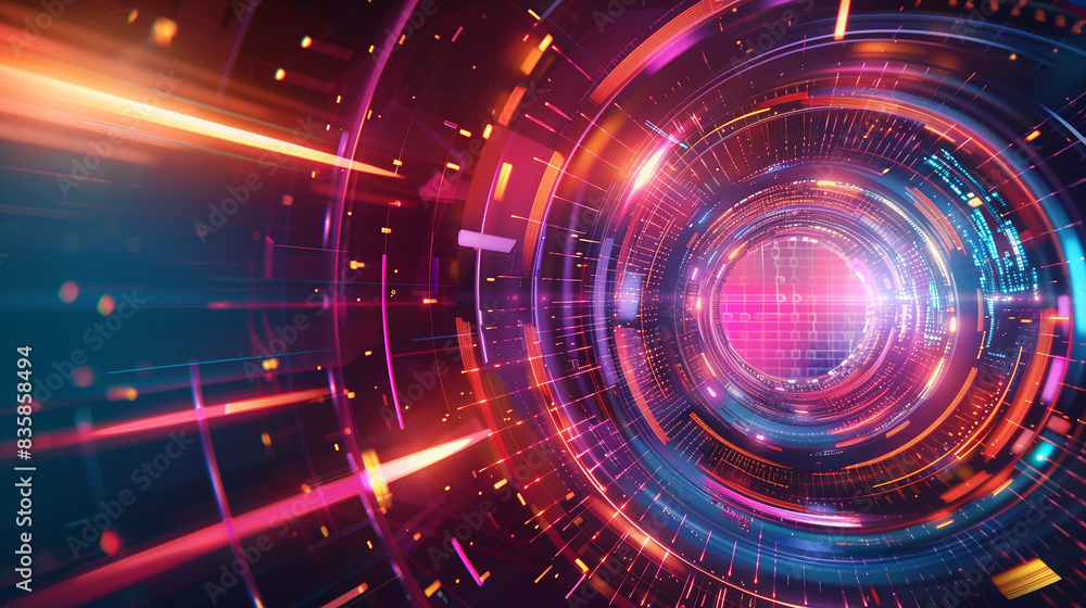 A colorful image of a computer circuit board with a bright orange line. The image has a futuristic and technological vibe A colorful image of a computer circuit board with a bright orange line. The image has a futuristic and technological vibe