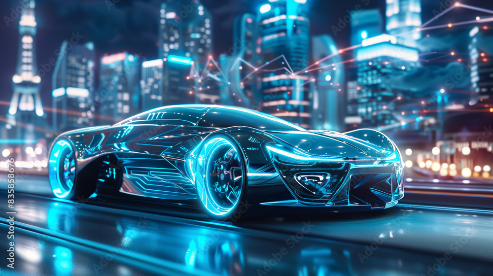 Future technology holographic car Future technology holographic car
