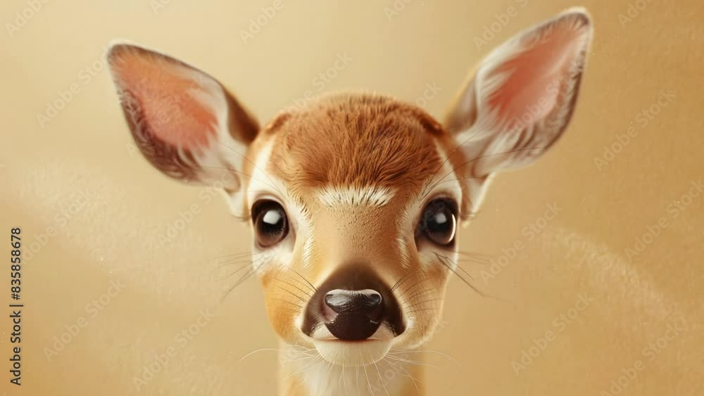 a captivating portrayal of a smiling deer character, epitomizing enthusiasm in ads a captivating portrayal of a smiling deer character, epitomizing enthusiasm in ads
