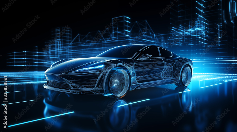 Future technology holographic car Future technology holographic car