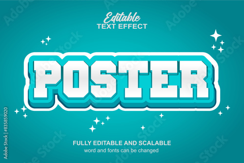 POSTER 3D EDITABLE TEXT EFFECT VECTOR FILE