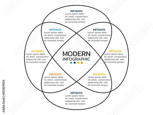 Modern infographics concept Ikigai: The japanese secret to a long and happy life vector illustration.