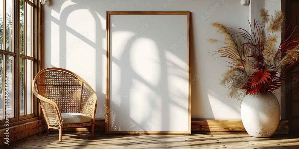Obraz premium Horizontall wood frame mock up. 