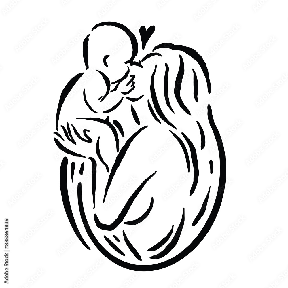 maternal love sketch vector design maternal love sketch vector design