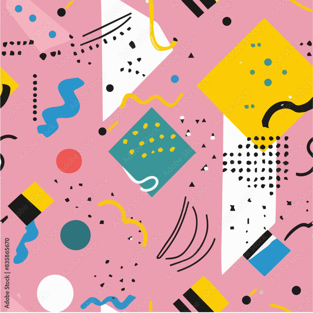 illustration of Geometric graphic memphis style background Seamless Pattern illustration of Geometric graphic memphis style background Seamless Pattern