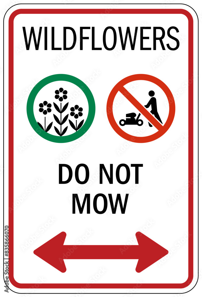 Do not pick flower sign Do not pick flower sign
