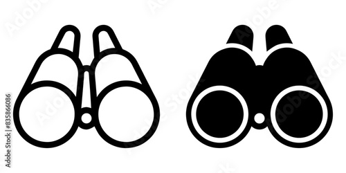 ofvs602 OutlineFilledVectorSign ofvs - binoculars vector icon . field glasses sign . isolated transparent . black outline filled version . AI 10 / EPS 10 . g11945