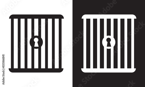 Prison icon design template vector illustration.  isolated on white and black background. EPS 10