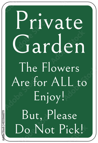Do not pick flower sign