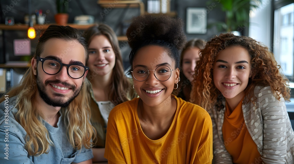 Portrait of a diverse group of young professionals smiling at the camera Portrait of a diverse group of young professionals smiling at the camera