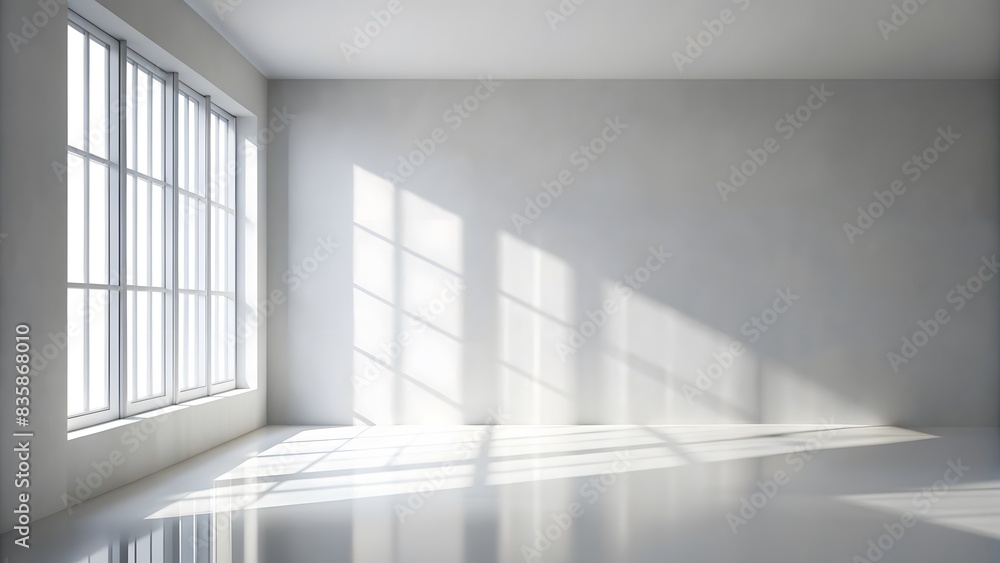 Empty Room with Sunlight Streaming Through Large Window Empty Room with Sunlight Streaming Through Large Window