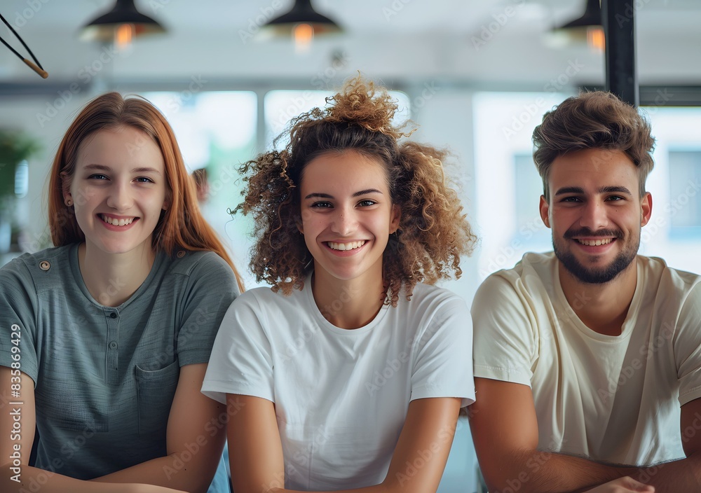 Obraz premium portrait of three smiling young people