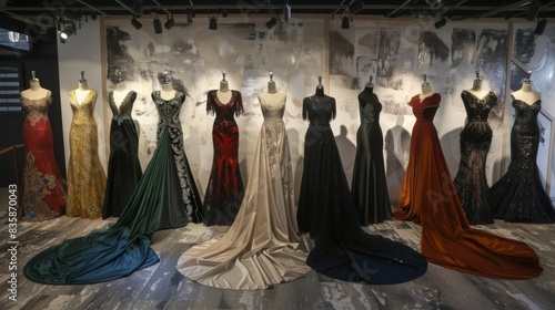 Wallpaper Mural A display of elegant evening gowns made from recycled polyester and lined with organic cotton. Torontodigital.ca