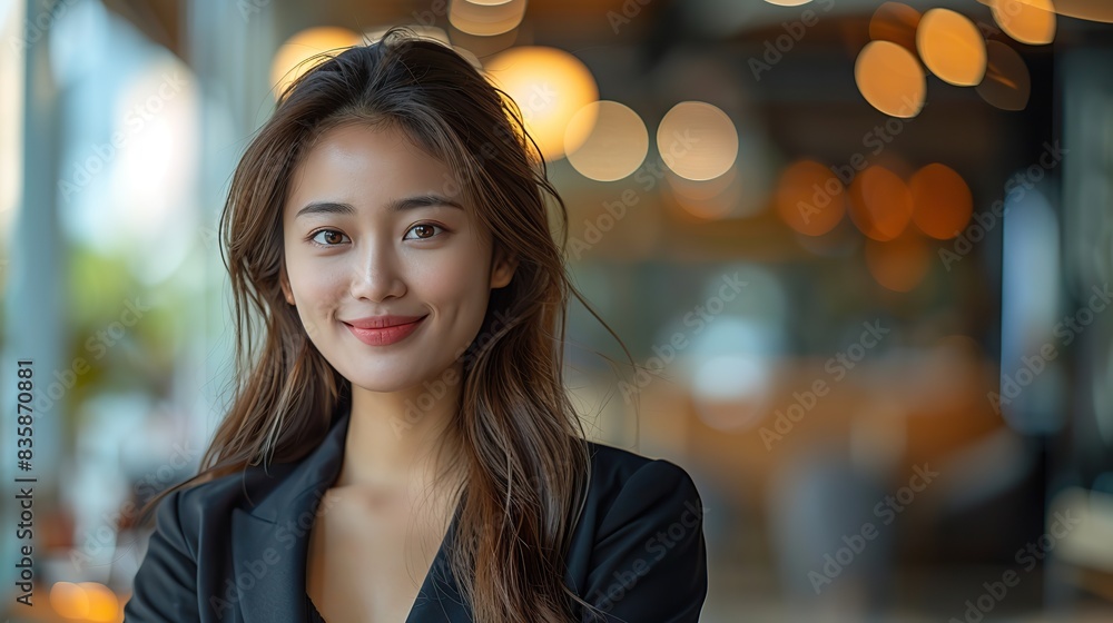 successful young asian businesswoman in suit ready do business cross arms confident and smiling .hight relustion successful young asian businesswoman in suit ready do business cross arms confident and smiling .hight relustion