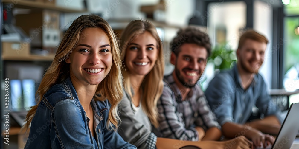 Fototapeta premium portrait of a group of young professionals smiling