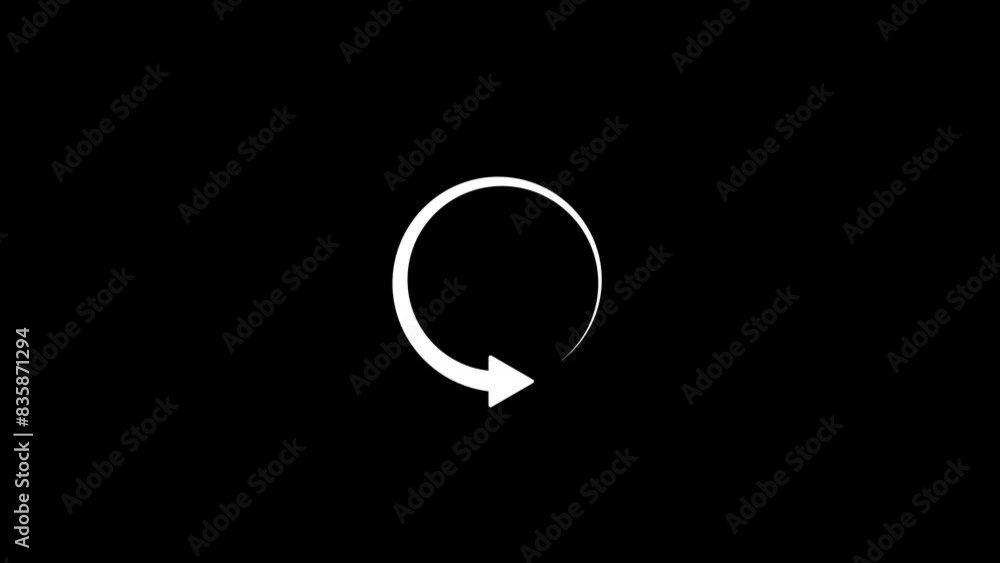 Refresh button icon animation, circle arrow icon set, reload, rotation on background	
