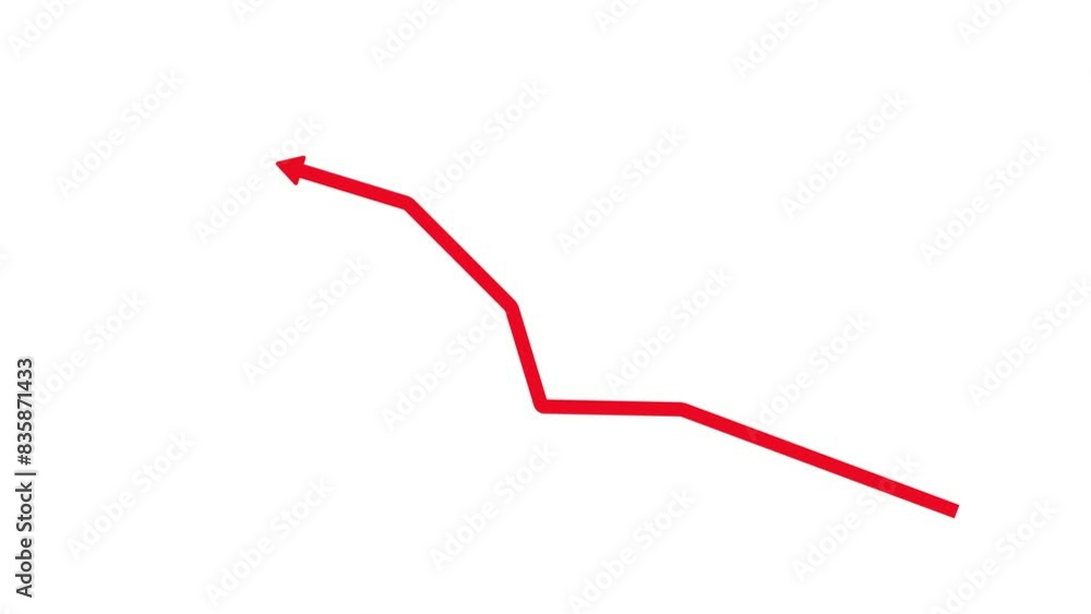 Abstract red arrow growth up and down business icon animation on background Abstract red arrow growth up and down business icon animation on background