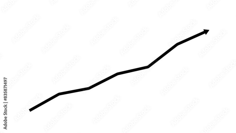 Abstract black arrow growth up and down business icon animation on background Abstract black arrow growth up and down business icon animation on background