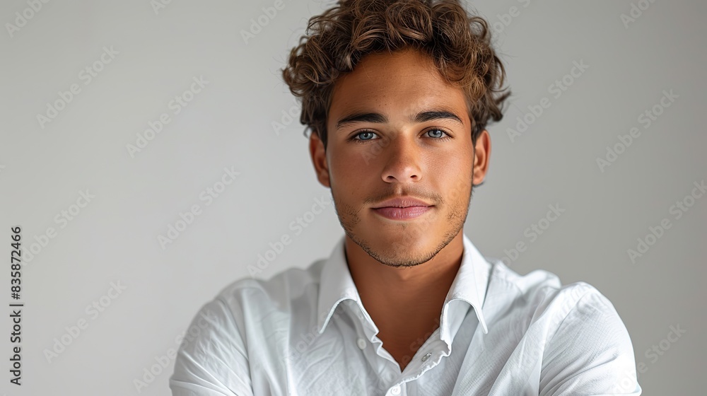 successful young businessman standing with crossed arms isolated on white background. stock image successful young businessman standing with crossed arms isolated on white background. stock image