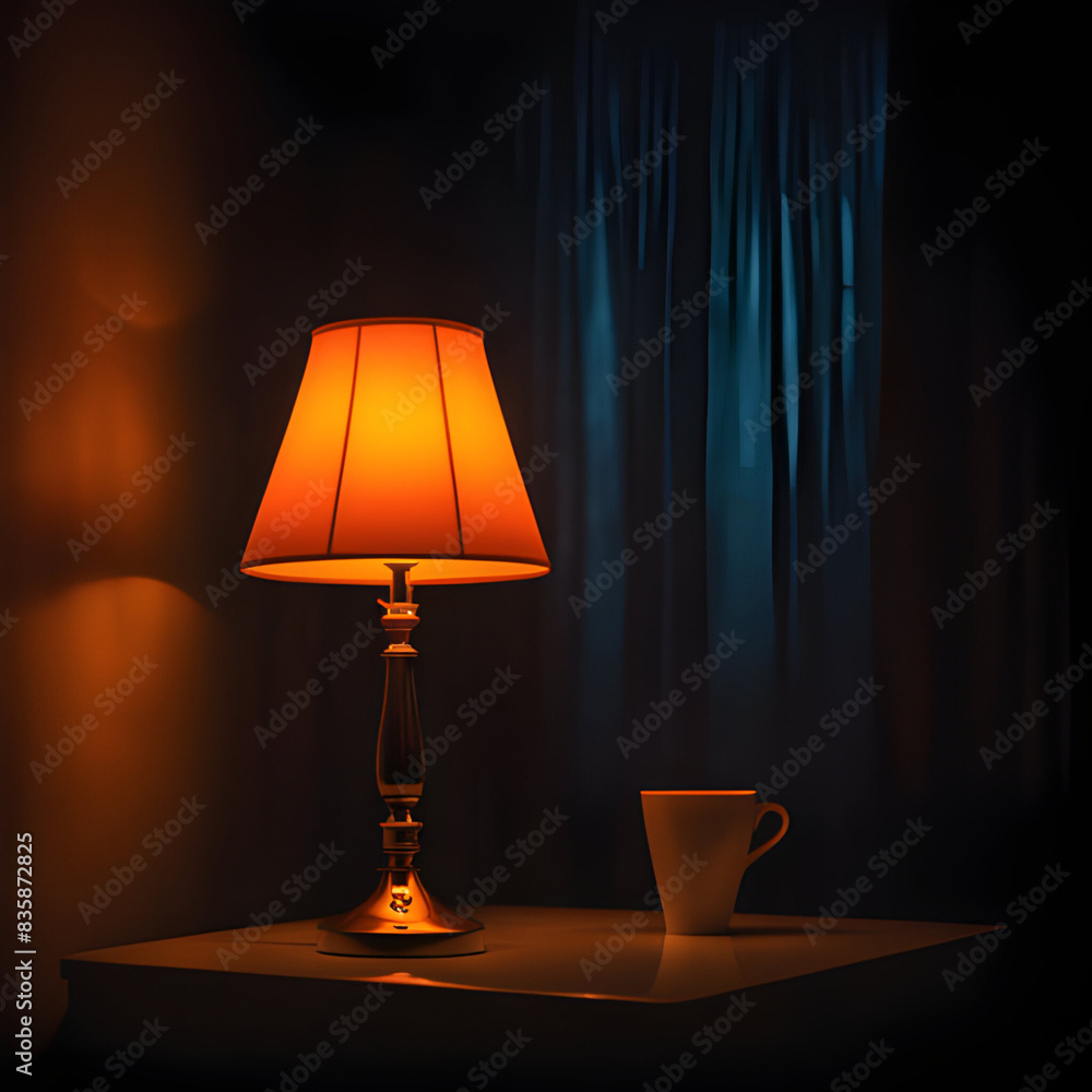 Lamp Shadow as Silhouette Cast on Wall Soft and Diffused decorative lighting on dark Background
Lamp Shadow as Silhouette Cast on Wall Soft and Diffused decorative lighting on dark Background