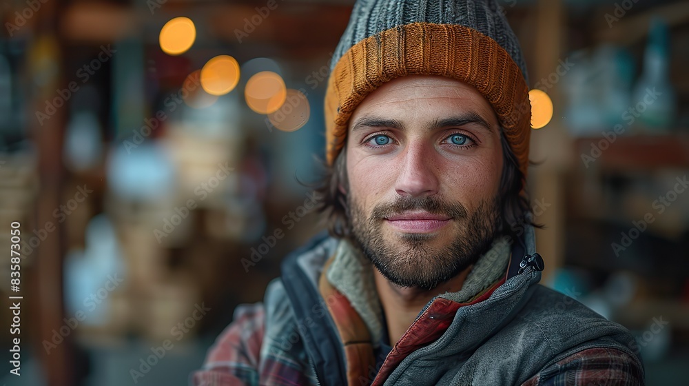 portrait of an attractive worker on a construction site. stock image portrait of an attractive worker on a construction site. stock image