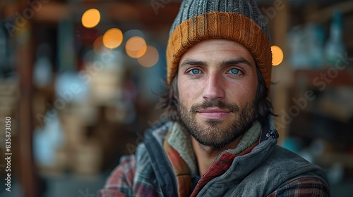 portrait of an attractive worker on a construction site. stock image © Wiseman