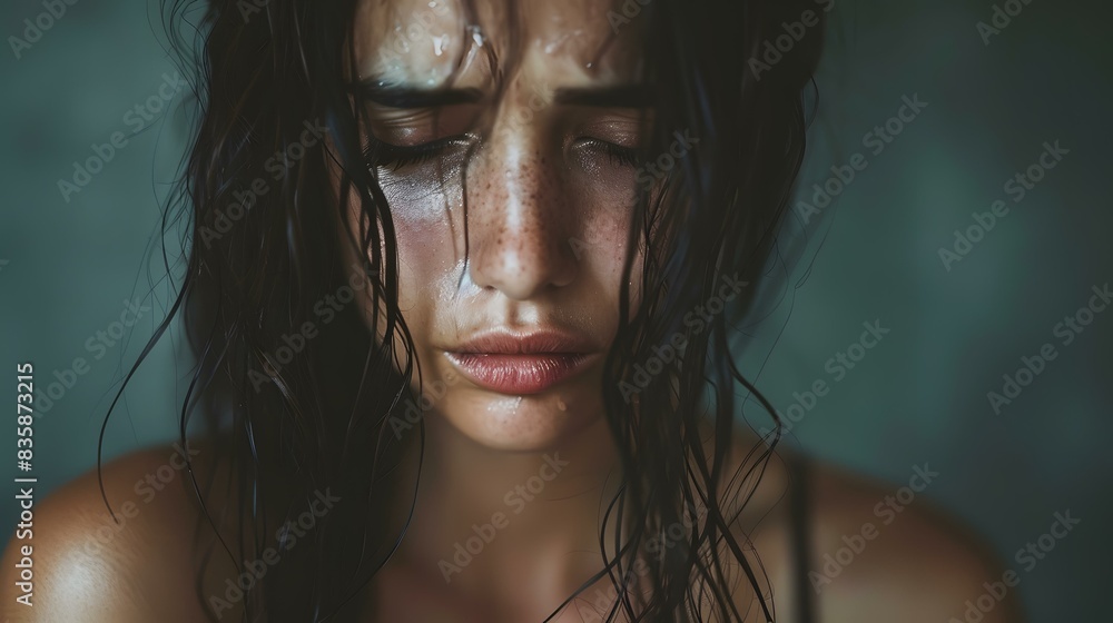 portrait of a crying woman portrait of a crying woman