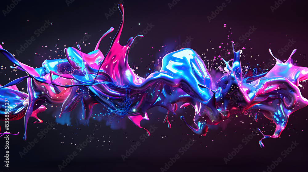 Naklejka premium Neon Scribble Splash