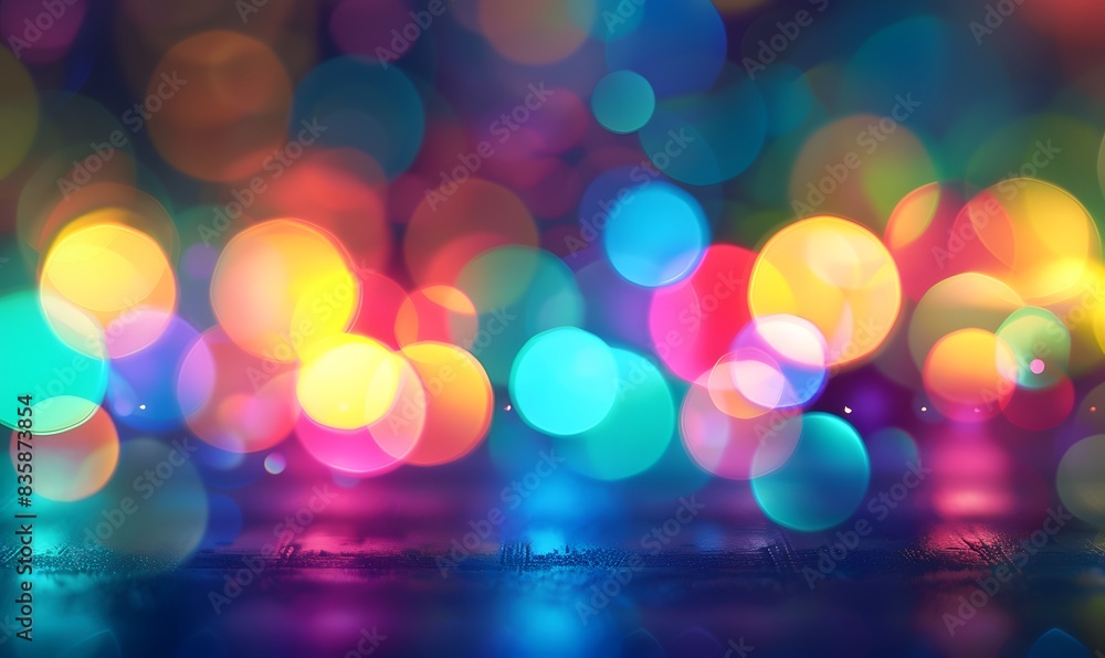 Blurred neon lights in glowing background, Generative AI Blurred neon lights in glowing background, Generative AI