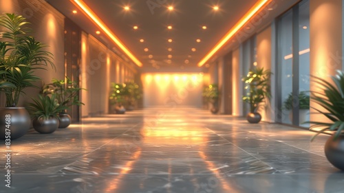 Modern Light Spacious Business Room Background Generative AI